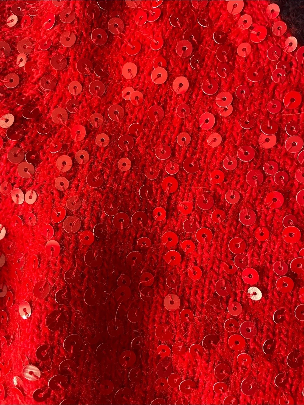 Vintage J. Crew Red Sequin Crewneck Sweater